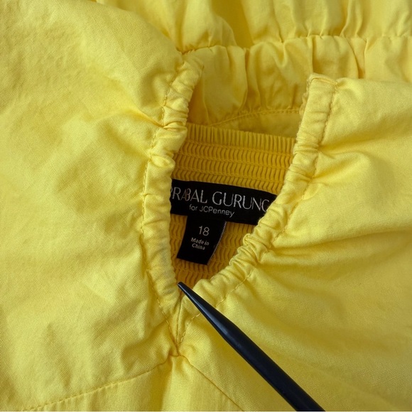 Prabal Gurung for JCPenney Sleeveless Maxi Dress Plus Yellow Tier Ruffle Size 18 - Picture 5 of 7